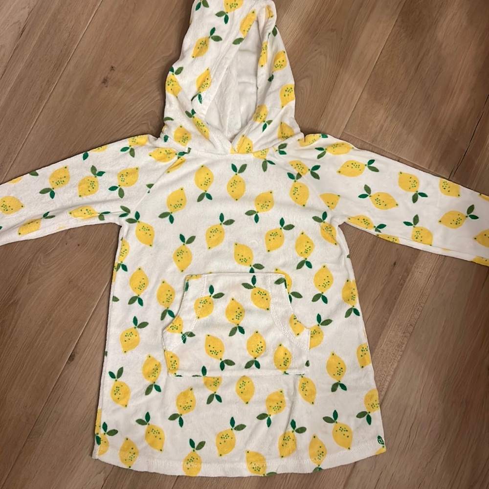Girls size 5 Hannah Anderson, lemon toweling hoodie